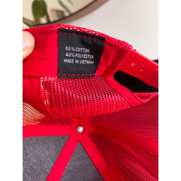 TravisMathew Mens Life On Tour Red Trucker Hat Snapback Mesh Golf Cap - Picture 7 of 7